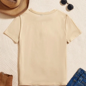 Casual Minimalist Cadılar Bayramı Hayalet, Yarasa, Balkabağı Desenli Yuvarlak Yaka K