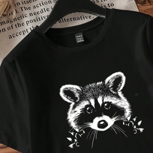 Casual Retro Kırmızı Araba Desenli %50 Pamuk Kadın Tişört