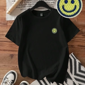 Casual Retro Kırmızı Araba Desenli %50 Pamuk Kadın Tişört