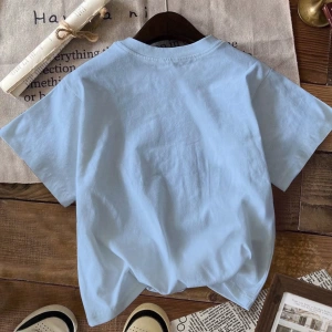 Casual Sevimli Ayı Desen Yuvarlak Yaka Kısa Kollu Kadın Tişörtü, Yaz İçin Uygun