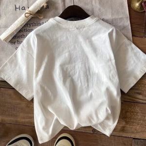 Casual Yuvarlak Yaka Kısa Kollu Kadın Tişörtü ABD Bayrağı Baskılı, Slim Fit, Yaz ve