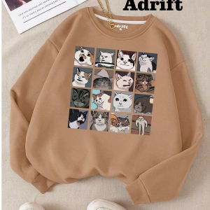 Cat Memes Collage Köstebek Sokak Trend Tasarım Harajuku/Gotik Bej