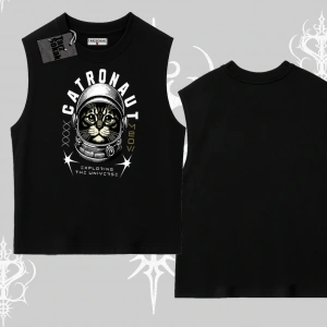 Catronaut Kedi Baskılı Kolsuz Tshirt