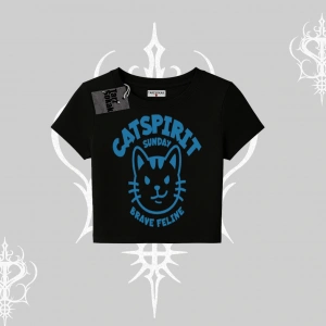 Catspirit Sunday Brave Feline Yazılı Kedi Baskılı Babby Tee Tshirt