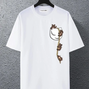 Cep Ayıcık Baskılı Oversize Unisex Pamuk