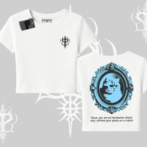 Çerçeveli Kedi Baskılı Babby Tee Tshirt