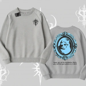 Çerçeveli Kedi Baskılı Biskilet Sweatshirt