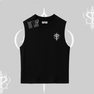 Çerçeveli Kedi Baskılı Kolsuz Tshirt