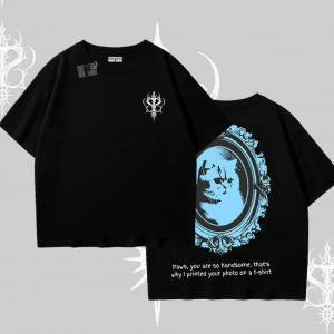 Çerçeveli Kedi Baskılı Oversize Tshirt