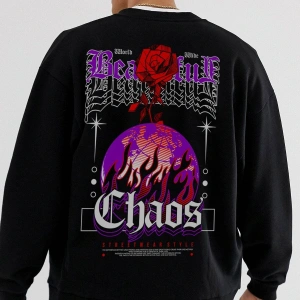 Chaotic Oversize Siyah Sweatshirt Tarzsokak140
