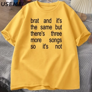 Charli XCX Brat ve It S Baskılı T-Shirt Kült Klasik T Shirt Kadın Erkek Moda Pamuk Kısa Kollu