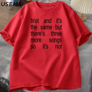 Charli XCX Brat ve It S Baskılı T-Shirt Kült Klasik T Shirt Kadın Erkek Moda Pamuk Kısa Kollu