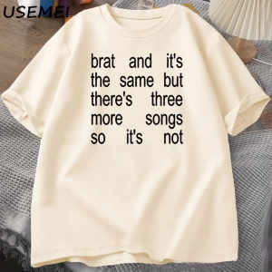 Charli XCX Brat ve It S Baskılı T-Shirt Kült Klasik T Shirt Kadın Erkek Moda Pamuk Kısa Kollu