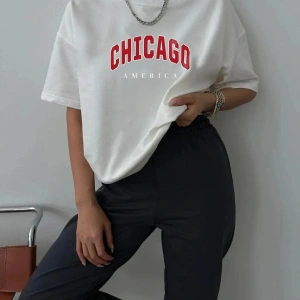 Chicago Baskılı Eşofman Altı Ve T-shirt - Jogger Tişört Alt Üst Eşofman Takımı Bisi