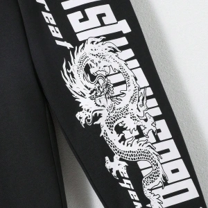 Chinese Dragon & Letter Graphic Eşofman Altı