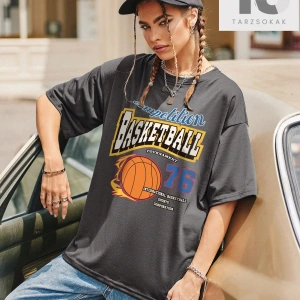 Çiçek Desenli Düşük Omuz Oversize Tişört