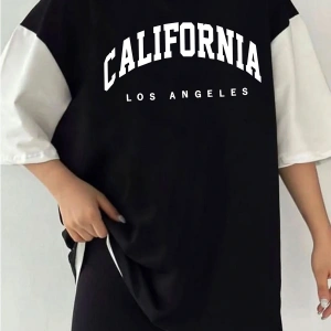 Çift Renk California NEW YORK Baskılı Unisex Tshirt