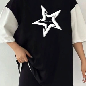 Çift Renk YILDIZ 2 Baskılı Unisex Tshirt