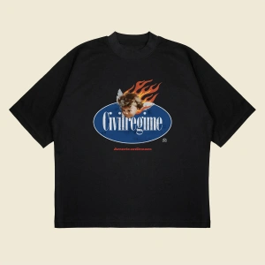 Civilregime Baskılı Oversize Unisex Pamuklu Nefes Alan Kalın Kumaşlı