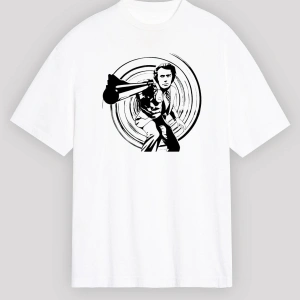 Clint Eastwood Beyaz Unisex Tişört T-Shirt