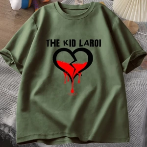 Çocuk Laroi T shirt pamuk kısa kollu O boyun Tshirt erkekler Streetwear boy T-shirt erkek kıs 3067
