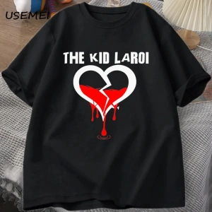Çocuk Laroi T shirt pamuk kısa kollu O boyun Tshirt erkekler Streetwear boy T-shirt erkek kıs 3067