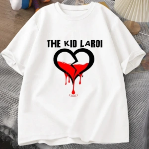 Çocuk Laroi T shirt pamuk kısa kollu O boyun Tshirt erkekler Streetwear boy T-shirt erkek kıs 3067