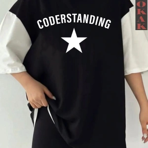 CODERS  Siyah Oversize Çift Renk