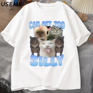 Çok Aptal Komik Kedi Meme T-shirt Erkek Kadın Pamuk Goofy Ahh Kediler TeeUnisex Kısa 2958