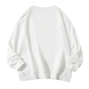 Coke serisi Letter & Cat Graphic Drop Shoulder Pullover