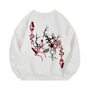 Coke serisi Letter & Figure Graphic Pullover
