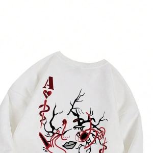 Coke serisi Letter & Figure Graphic Pullover