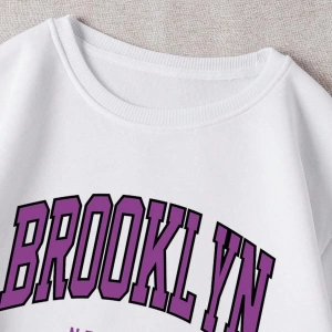 Coke serisi Letter Graphic Thermal Lined Sweatshirt