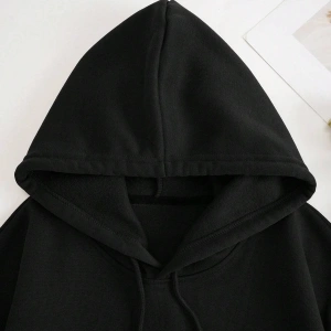 Coke serisi Skeleton Print Zip Up Thermal Lined Drawstring Hoodie