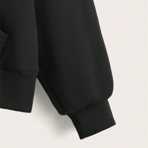 Coke serisi Slogan & Butterfly Print Drop Shoulder Drawstring Zipper Thermal Lined Hoodie