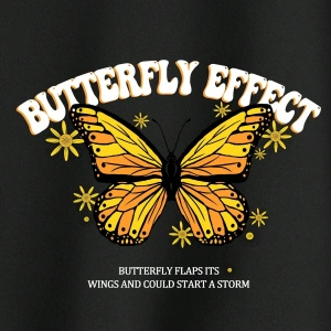 Coke serisi Slogan & Butterfly Print Drop Shoulder Drawstring Zipper Thermal Lined Hoodie