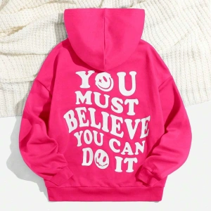 Coke serisi Slogan & Cartoon Graphic Hoodie