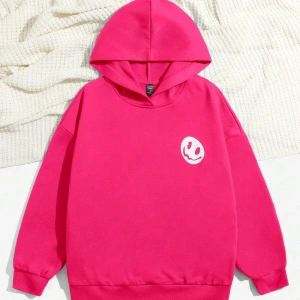 Coke serisi Slogan & Cartoon Graphic Hoodie