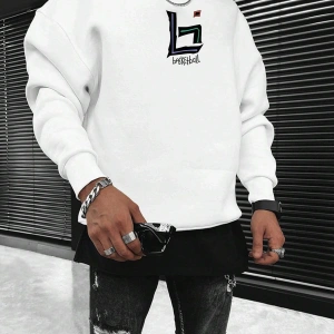 Coko serisi Basketball and Slogan Graphic Sweatshirt