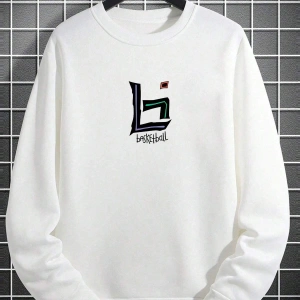 Coko serisi Basketball and Slogan Graphic Sweatshirt