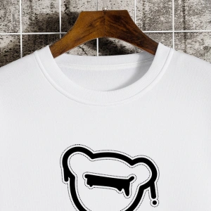 Coko serisi Bear Print Lined Sweatshirt