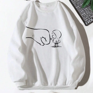 Coko serisi Cartoon Graphic Drop Shoulder Sweatshirt