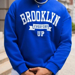 Coko serisi Manfinity Sporsity Letter Graphic Drop Shoulder Sweatshirt