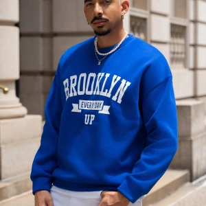 Coko serisi Manfinity Sporsity Letter Graphic Drop Shoulder Sweatshirt