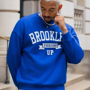 Coko serisi Manfinity Sporsity Letter Graphic Drop Shoulder Sweatshirt