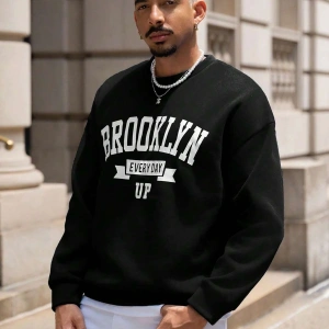 Coko serisi Manfinity Sporsity Letter Graphic Drop Shoulder Sweatshirt