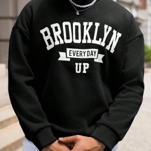 Coko serisi Manfinity Sporsity Letter Graphic Drop Shoulder Sweatshirt