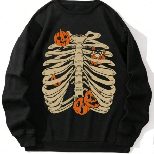 Coko serisi NITAGUT Halloween Print Lined Sweatshirt
