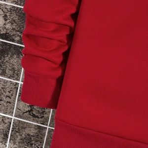 Coko serisi Slogan & Brush Print Lined Pullover