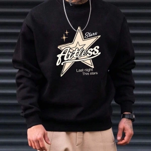 Coko serisi Star & Letter Graphic Drop Shoulder Sweatshirt